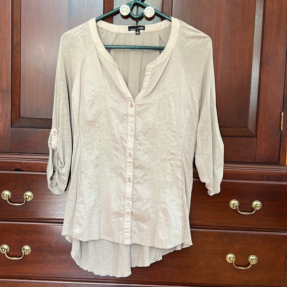 Women’s button down jersey blouse 100% cotton - Picture 1 of 6